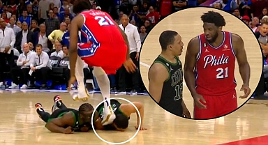 NBA'de korkunç olay! Joel Embiid, Grant Williams'ın kafasına bastı